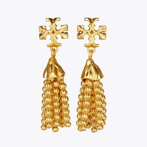 Tory Burch Roxanne Small Tassel Earring in Tory Gold (18K GOLD) (NWT)